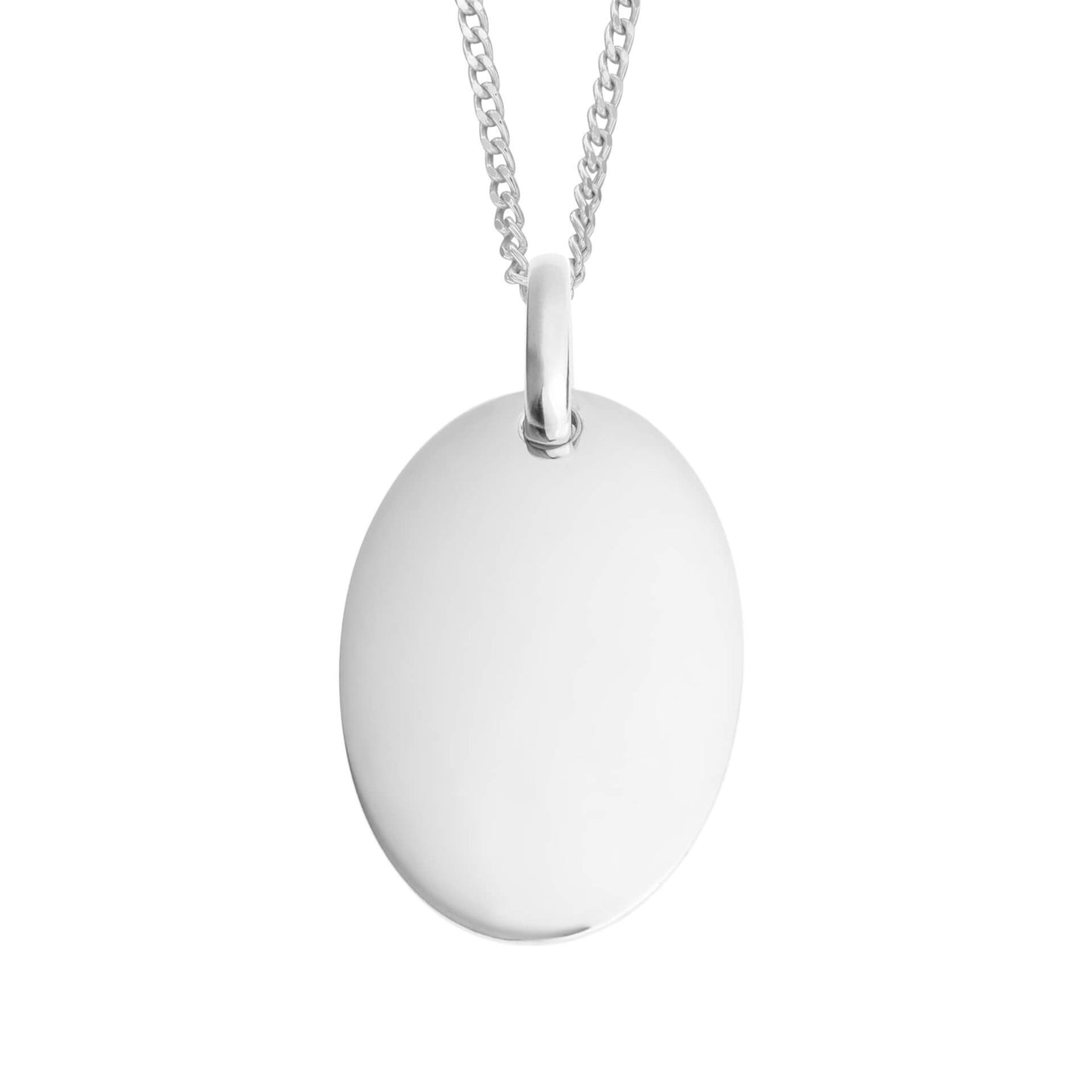 Collana Oval Tag White